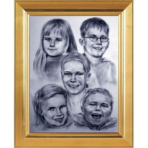 Porträtmalerei  - Ölgemälde auf Papier (Schwarz und Weiß) vom Foto